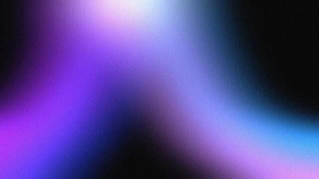 Abstract purple blue neon light grainy gradient background with vibrant futuristic glow