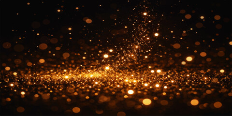 Obraz premium Golden Glitter Cascade: A captivating visual of shimmering golden glitter particles falling gracefully, creating a mesmerizing display of light and radiance.