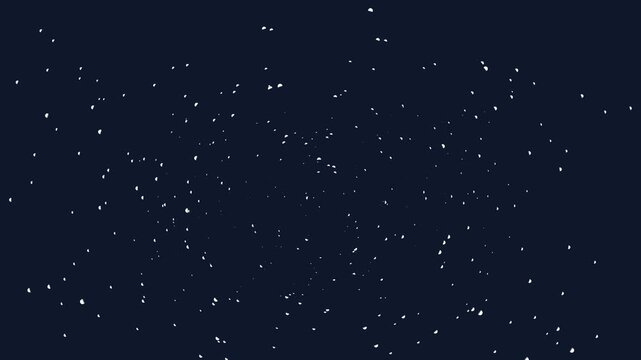 Night sky with twinkling stars and distant galaxies in deep space motion