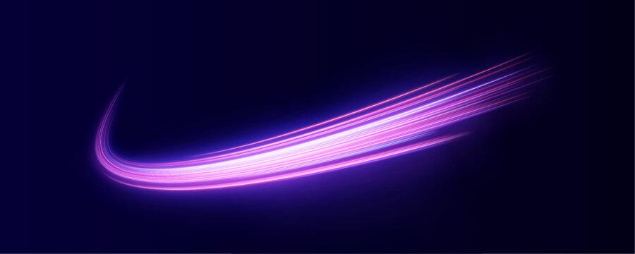 : Glowing neon arcs flow like ribbons across the canvas. Motion lines radiate kinetic energy and dynamic movement. Ideal for futuristic or sci-fi designs.