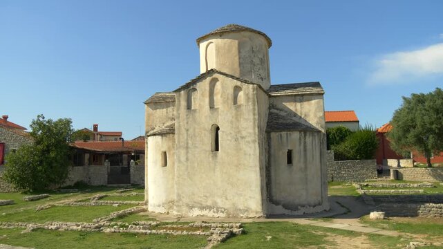 Tiny historic chapel Church of the Holy Cross in Nin Croatia