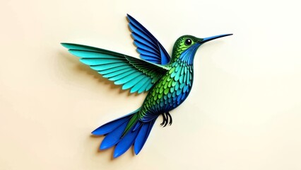 Obraz premium Yanzhi hummingbird flapping wings three-dimensional art painting
