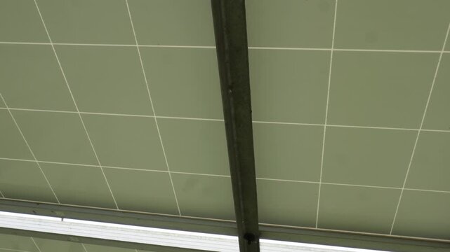 Solar photovoltaic (PV) panels mounted on metal frames convert sunlight into electricity efficiently