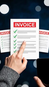 Reviewing a Detailed Invoice with Mobile Device in Hand: A Close-Up of the Process and Importance of Financial Documentation