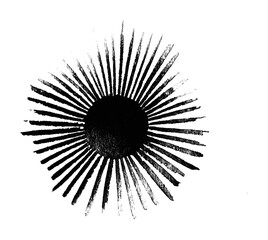 Obraz premium PNG Abstract black sunburst illustration.