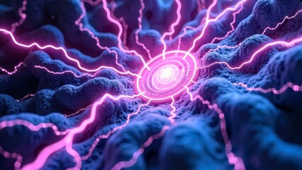 Obraz premium Circular Thunder Technology Energy Core
