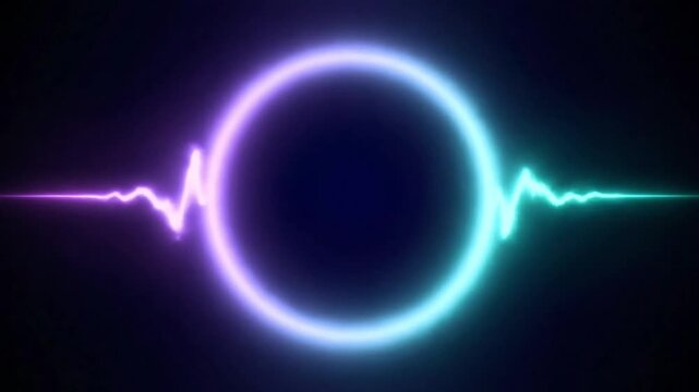 A blue and purple circle with a light effect