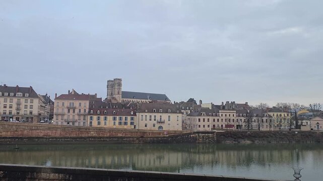 View of the city of Chalon sur Saone, Bourgogne, France