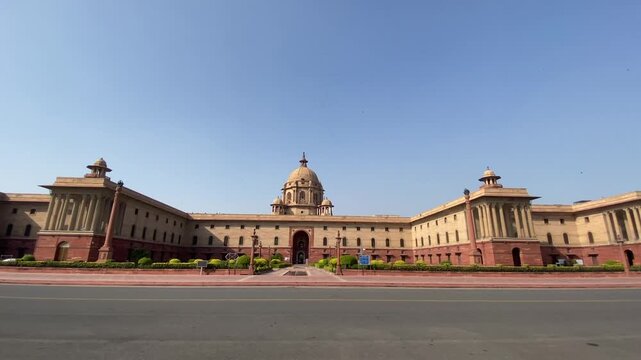 4k shot of Secretariat Building in New Delhi, India