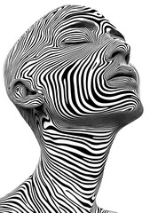 Fototapeta premium PNG Human portrait line illusion art face illustration.