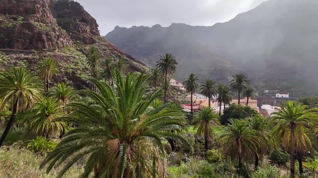 Regen im Tal von Valle Gran Rey im Barranco de Arure auf La Gomera