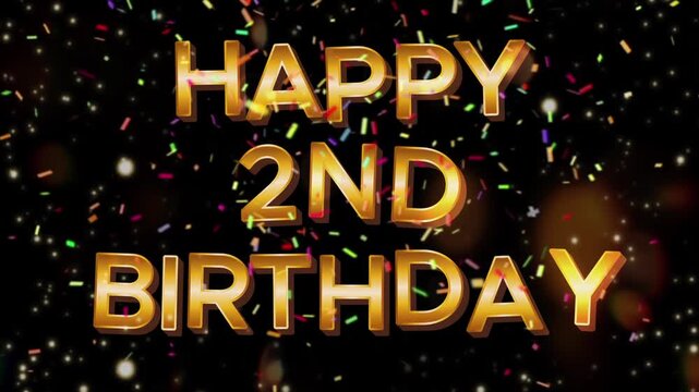 A vibrant video of a 1st, 2nd,3rd ,4th, 5th,6th,7th,8th,9th,10th happy birthday. Golden text reads "HAPPY Birthday " , sparkling background with a glowing particle effect.
