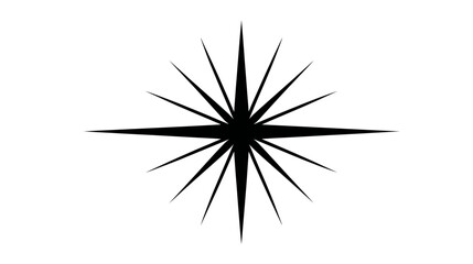 Fototapeta premium A black and white starburst design with sharp, pointed rays extending from a solid center