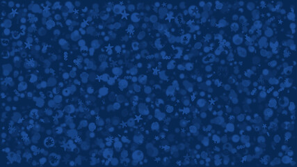 Nautical sea life background (blue ocean pattern) with marine icons : fish, shells, octopus  and starfish © Konstantin Bolotin