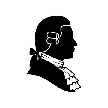 Mozart silhouette profile classical composer.
