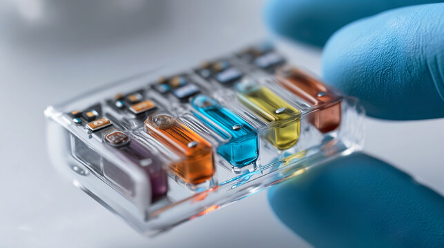 Lab-on-a-Chip Device with Multi-Colored Samples for Diagnostics