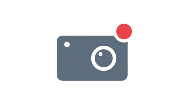 Gray Camera Icon with Red Flash.