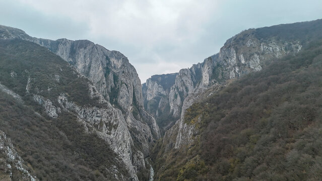 Turda gorge canyon walls in petretii de jos, romania