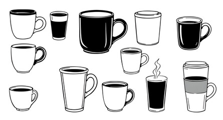 coffee, mug, cup, espresso, latte, cappuccino, mocha, americano, macchiato, beverage, drink, caffeine, cafe, barista, hotdrink, steam, steaming, aroma, breakfast, morning, silhouette, black, shadow, o