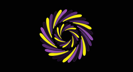 Obraz premium Purple and yellow spiral swirl abstract illustration design