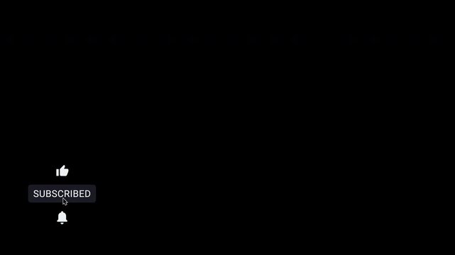Animated Left Lower Third Cursor Clicking Like Subscribe and Bell Notification Icons Transparent Alpha Channel Overlay for Shorts and Reels