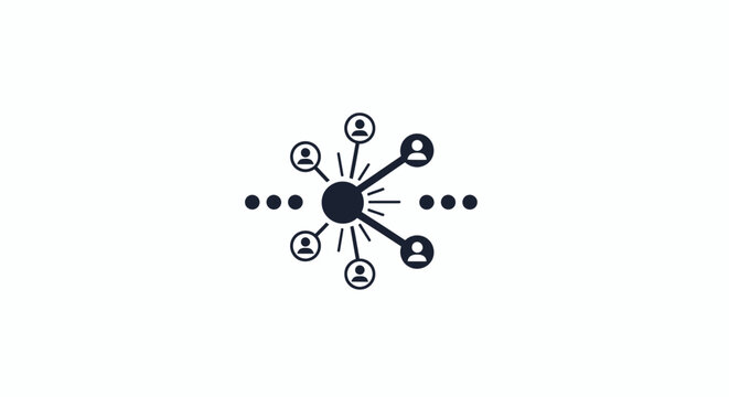 Black and white network connection symbol.