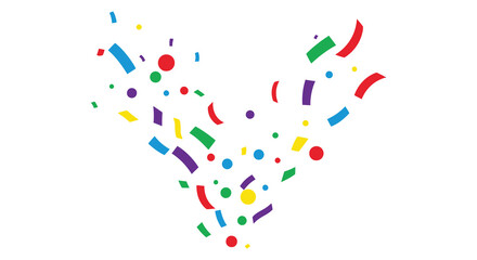 Colorful confetti pieces cascade downwards forming a heart shape against a white background a striking silhouette high quality professional detailed modern © rabbivay