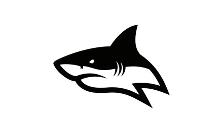 Obraz premium Black shark head side profile view.