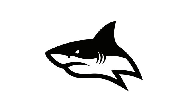 Black shark head side profile view.
