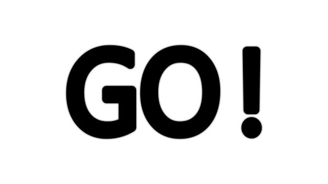 3,2,1 go! countdown text animation in transparent background 3 2 1 go! animation in 4K animation