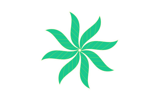 Symbole floral vert &ndash; design naturel, biologique et &eacute;cologique sur fond transparent