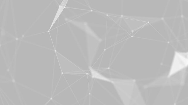 grey or white dot connected geometric and technology concept abstract plexus with various triangles and lines.	