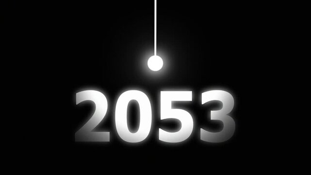 Bright Idea Lighting Up 2053 &ndash; Futuristic New Year Concept Symbolizing Innovation, Hope, Strategy and Forward Thinking Success.