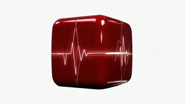 3d glossy red and white dice icons with a glass heart symbol are isolated as vector square box elements on a black background for web design