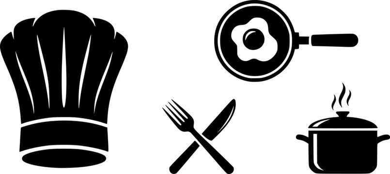 Restaurant logo or symbol. Menu, cooking icon. Vector illustration
