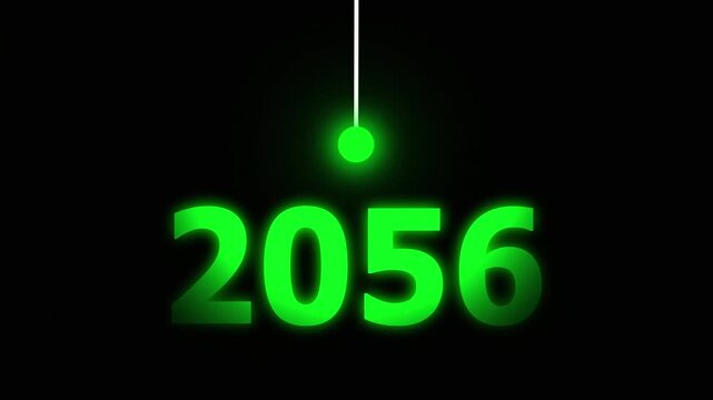 Green Idea Lighting Up 2056 &ndash; Futuristic New Year Concept Symbolizing Innovation, Hope, Strategy and Forward Thinking Success.