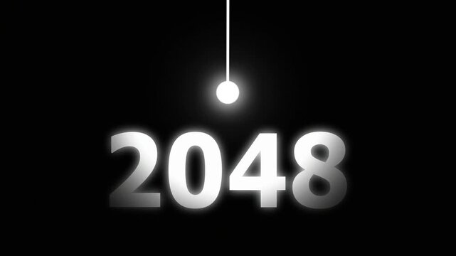 Bright Idea Lighting Up 2048 &ndash; Futuristic New Year Concept Symbolizing Innovation, Hope, Strategy and Forward Thinking Success.