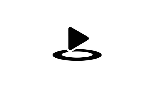 Play Button Icon Simple Design Element.