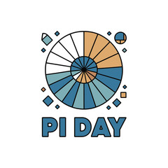 Obraz premium Pi Day celebration with colorful pie chart illustration
