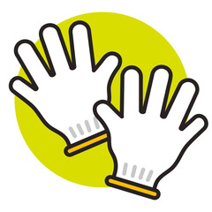 Fototapeta premium 軍手のアイコン。引っ越しや作業、防災に使う手袋。Work gloves icon.