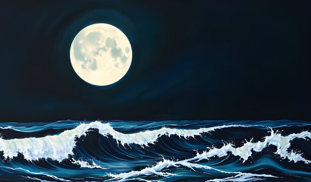lunar, moon, night, sky, stars, starlight, galaxy, space, cosmic, sea, ocean, waves, wave, water, tide, beach, shore, coastline, horizon, reflection, light, glow, shimmer, calm, peaceful, serene, drea