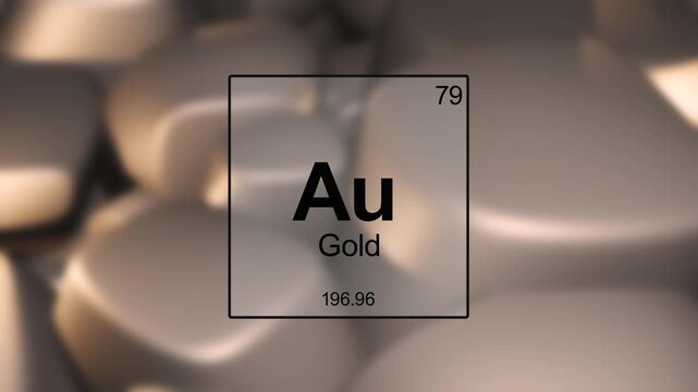 Gold Element over Metal Alloy Background