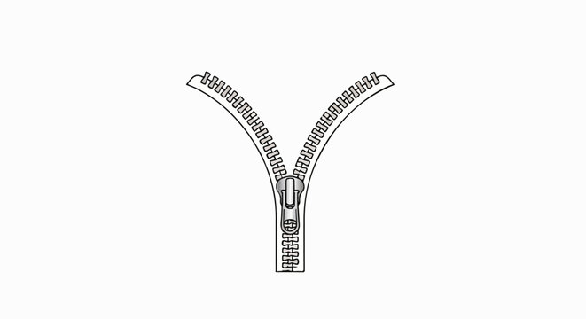 A metallic zipper slider is pulling apart the teeth of a zipper