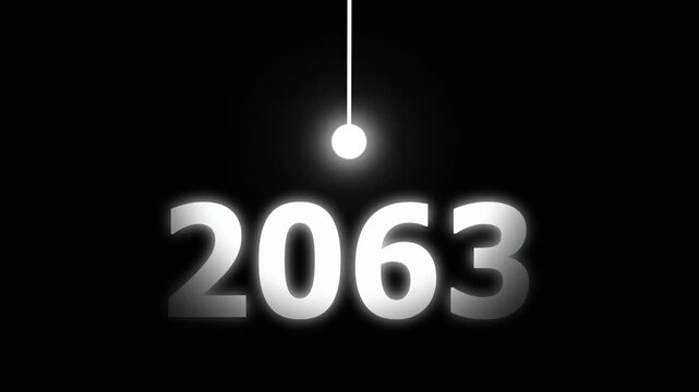 Bright Idea Lighting Up 2063 &ndash; Futuristic New Year Concept Symbolizing Innovation, Hope, Strategy and Forward Thinking Success.