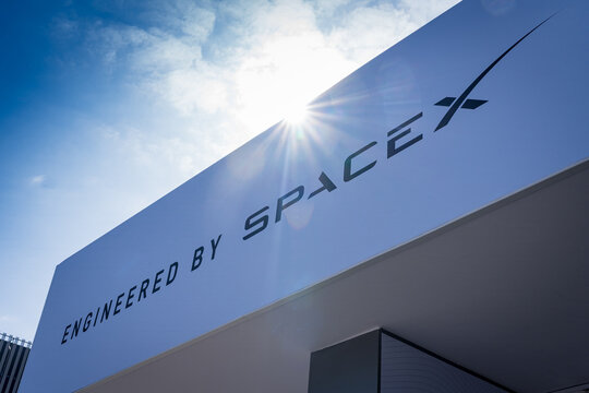 Barcelona, Spain - 02.03.206: Space X logo is seen on display, a space exploration company owned by Elon Musk