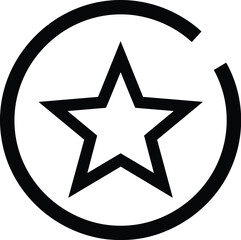 Star Inside Circle Silhouette Transparent symbol icon