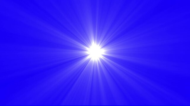 Cinematic light rays' animation sun shining effect blue screen. Animations of the Sun's rays. Shine or sun effect on white cc light ray. light flare overlay background animation.
