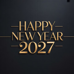 Obraz premium Elegant golden three dimensional typography announces the celebratory arrival of the brand new year twenty twenty seven