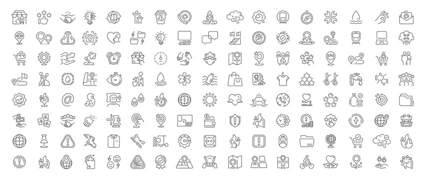 Web development icons set. editable line icons, linear, design and programming symbols
