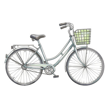 Classic bicycle with front basket and rear rack, perfect for urban commuting